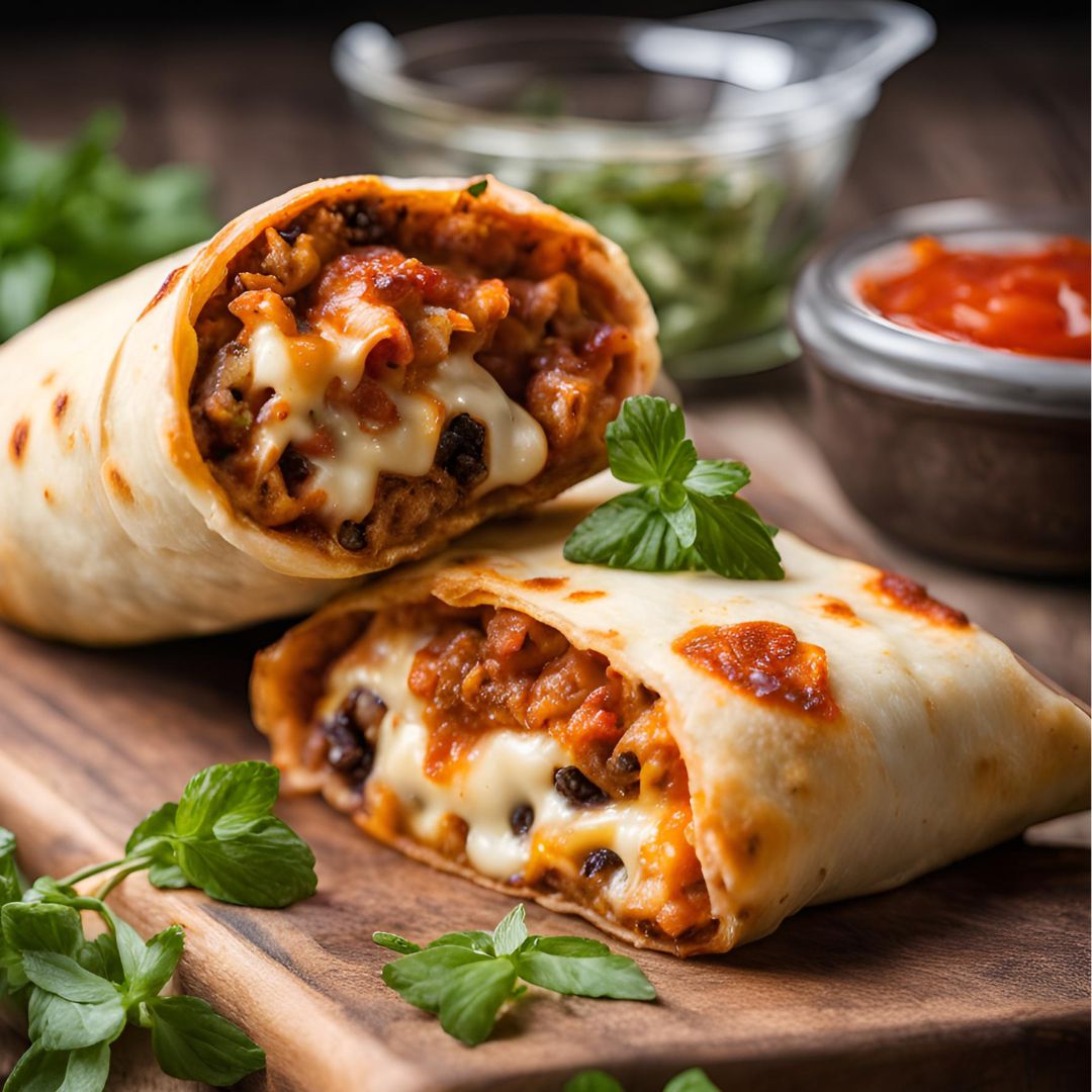 Baked Pizza Burritos