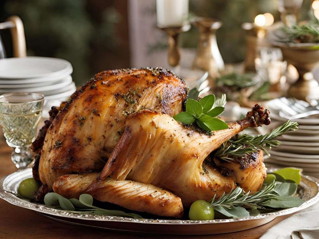 Herb-Crusted Turkey with Garlic and Sage Butter