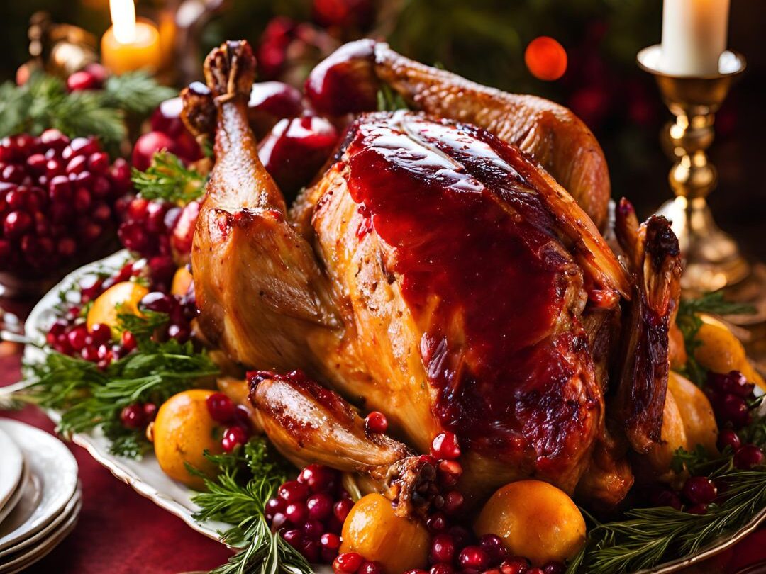 Pomegranate-Glazed Turkey with Fresh Herbs