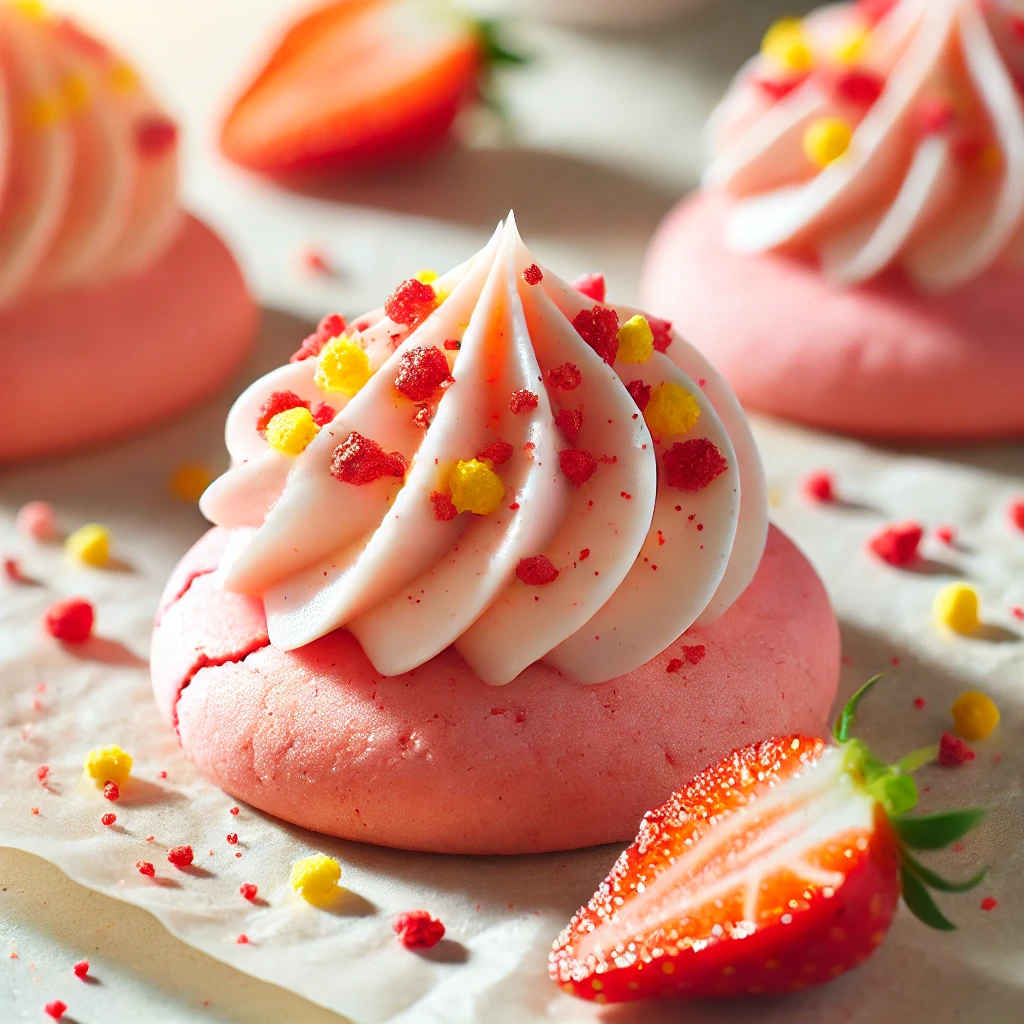 Strawberry Crunch Shortcake Cookies